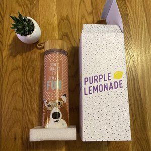 Don’t Forget To Have Fun Collie In Glasses adorable water bottle new in box